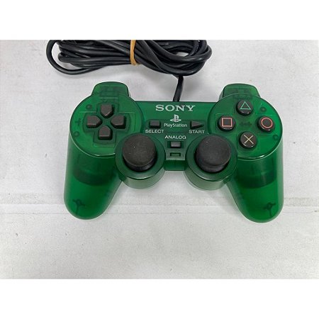 Controle Joystick Sony Playstation Dualshock 2 Emeralda Verde, Original Sony (Usado)