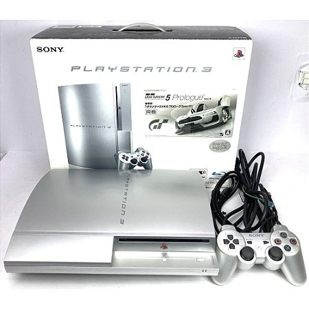 PlayStation 3, Prata, Silver, Na Caixa Seriado, Ed. Gran Turismo, Modelo CECHL 00 SS, PS3, (Usado)
