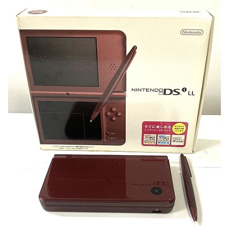 Nintendo DSi XL (LL), Wine Red, Na Caixa, Original Nintendo (Usado)