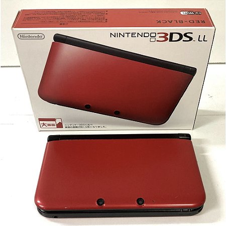 Nintendo 3DS XL (LL), Red Black, Na Caixa Seriado, Original Nintendo (Usado)