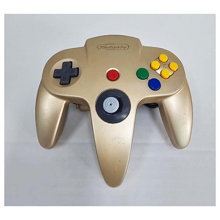 Controle Nintendo 64 Gold, Dourado, Original Nintendo (Usado)