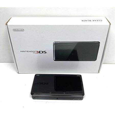 Nintendo 3DS, Clear Black, Na Caixa Seriado, Original Nintendo (Usado)