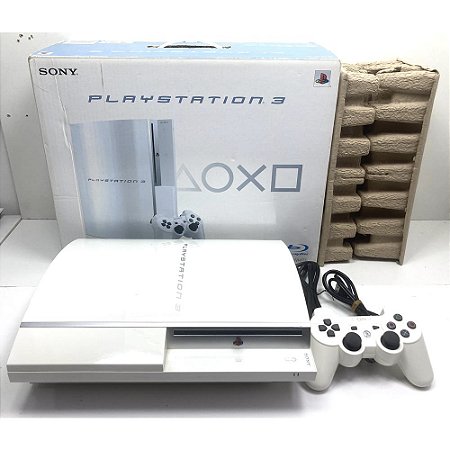 PlayStation 3, Branco, Na Caixa Seriado, Modelo CECHL 00 CW, PS3, (Usado)