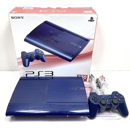 PlayStation 3 Super Slim, Azul, Na Caixa Seriado, 250GB, Modelo CECH 4000B, Console PS3, (Usado)