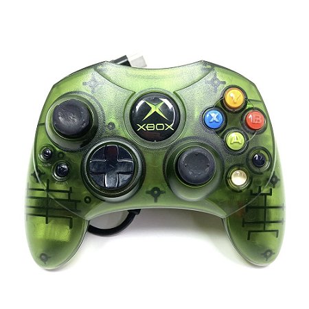 Controle Xbox Clássico, Verde Transparente, Original Microsoft (Usado)