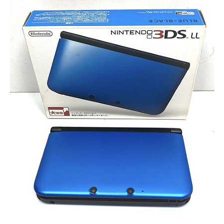 Nintendo 3DS XL (LL), Blue Black, Na Caixa Seriado, Original Nintendo (Usado)
