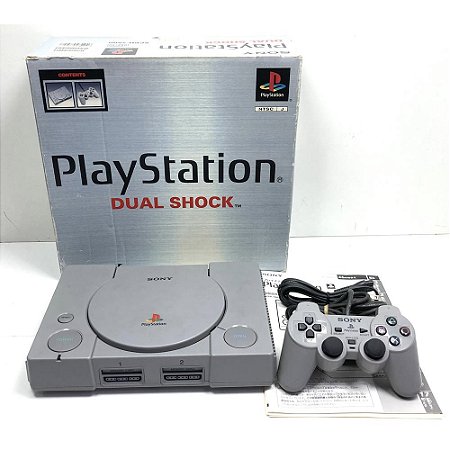 PlayStation 1, DualShock, Na Caixa Seriado, 1 Controle, Modelo SCPH-7500, PS1, (Usado)
