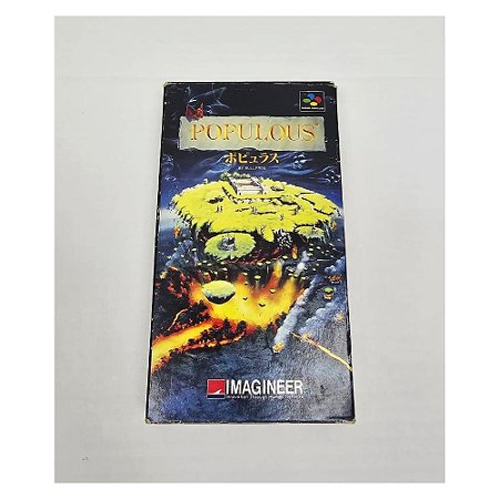 Populous, Super Famicom Japonês Original com caixa (Usado)