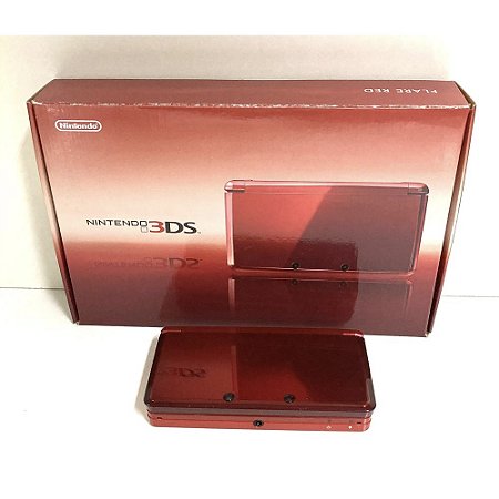 Nintendo 3DS, Flare Red, Vermelho, Na Caixa Seriado, Original Nintendo (Usado)