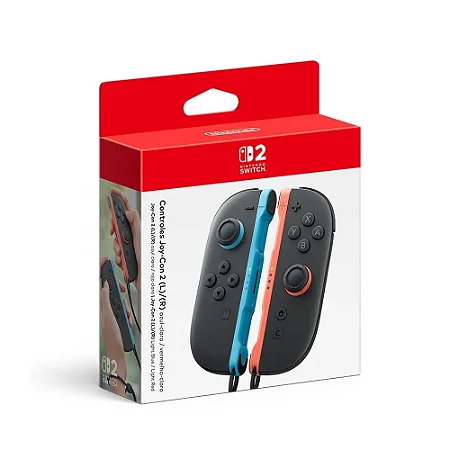Controle Joy-Con, Neon, Azul e vermelho, Para Nintendo Switch 2, Original (Novo, Lacrado)