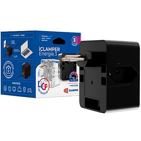 Protetor Eletrônico de Energia DPS iClamper, Filtro, 3 Tomadas