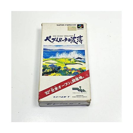 New 3D Golf Simulation: Pebble Beach no Hatou, Super Famicom Original (Usado) - Japonês