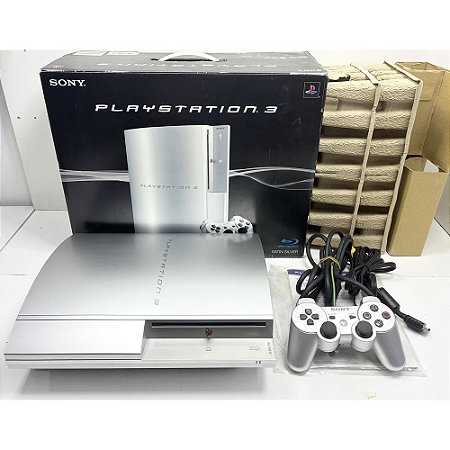 PlayStation 3 Fat, Prata, Silver, Na Caixa Seriado, Modelo CECHH 00 SS, PS3, (Usado)