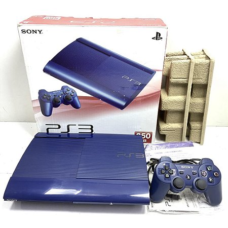 PlayStation 3 Super Slim, Azul, Na Caixa Seriado, 250GB, Modelo CECH 4000B, Console PS3, (Usado)