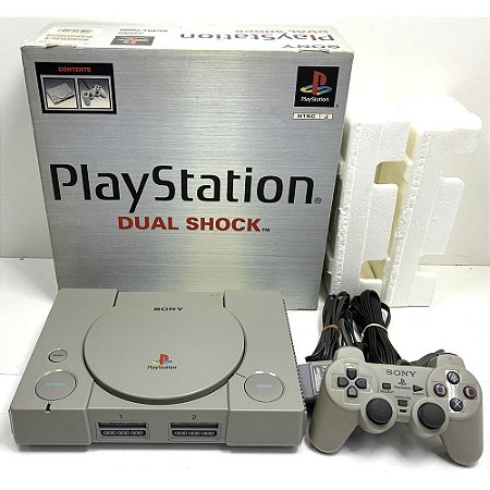 PlayStation 1, DualShock, Na Caixa Seriado, 1 Controle, Modelo SCPH-7000, PS1, (Usado)