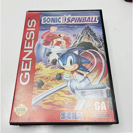 Sonic Spinball, Mega Drive Genesis,Sega, Original com Caixa (Usado)