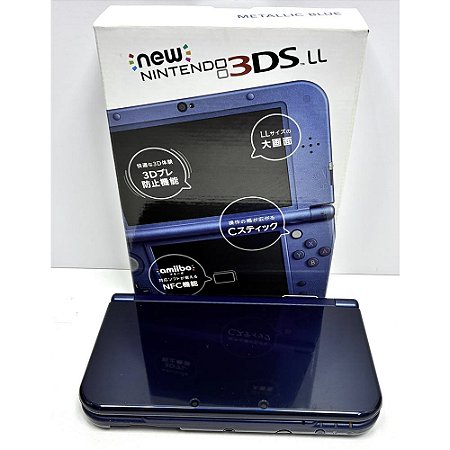 Nintendo New 3DS XL (LL), Metallic Blue, Na Caixa Seriado, Original Nintendo (Usado)