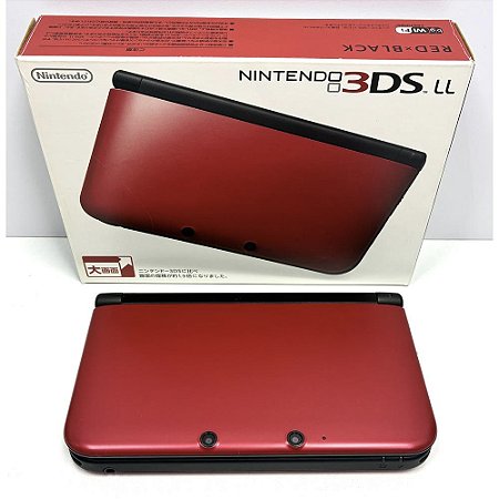 Nintendo 3DS XL (LL), Red Black, Na Caixa Seriado, Original Nintendo (Usado)