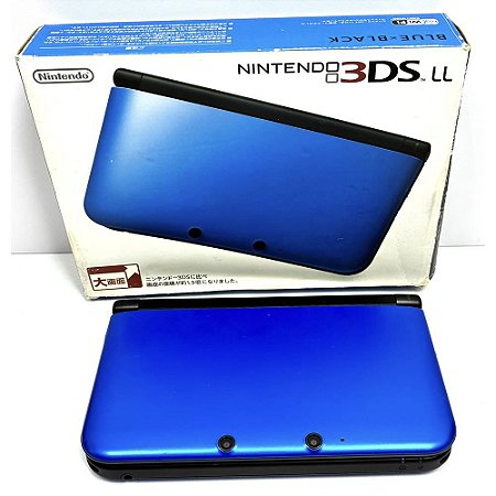 Nintendo 3DS XL (LL), Blue Black, Na Caixa Seriado, Original Nintendo (Usado)