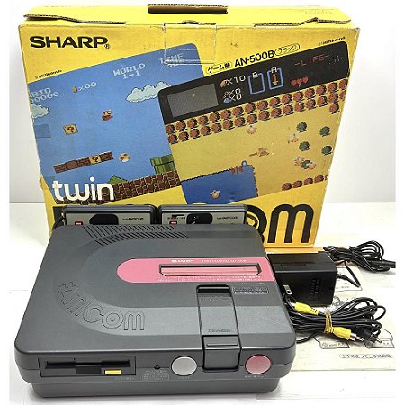 Console Sharp Twin Famicom (AN-500B), Na Caixa, Original (Usado)