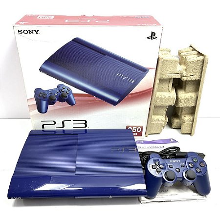 PlayStation 3 Super Slim, Azul, Na Caixa Seriado, 250GB, Modelo CECH 4000B, Console PS3, (Usado)