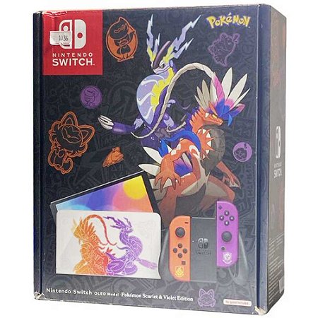 Nintendo Switch OLED, 64GB, Edição Pokémon Scarlet & Violet Edition, Seminovo