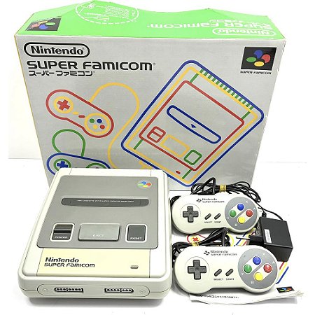 Super Famicom, Com Caixa Original, Manual, 2 Controles Originais, Nintendo (Usado)