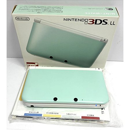 Nintendo 3DS XL (LL), Mint White, Na Caixa Seriado, Original Nintendo (Usado)