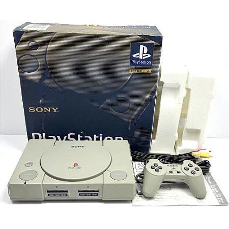 PlayStation 1, Na Caixa Seriado, 1 Controle, Saída Av Nativa, Modelo SCPH-3000, PS1, (Usado)