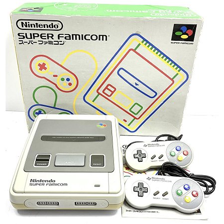 Super Famicom, Com Caixa Original, Manual Seriado, 2 Controles Originais, Nintendo (Usado)