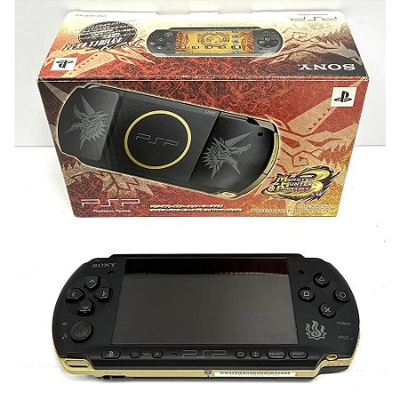 PSP, Monster Hunter, Na Caixa Seriado, Modelo PSP-3000 MHB, Original Sony, Usado