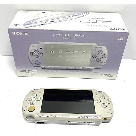 PSP, Lavender Purple, Na Caixa Seriado, Modelo PSP-2000 LP, Original Sony, Usado
