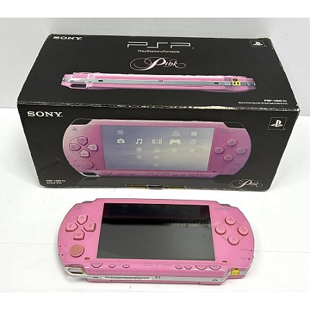 PSP, Pink, Na Caixa Seriado, Modelo PSP-1000 PK, Original Sony, Usado