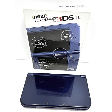 Nintendo New 3DS XL (LL), Metallic Blue, Na Caixa, Original Nintendo (Usado)