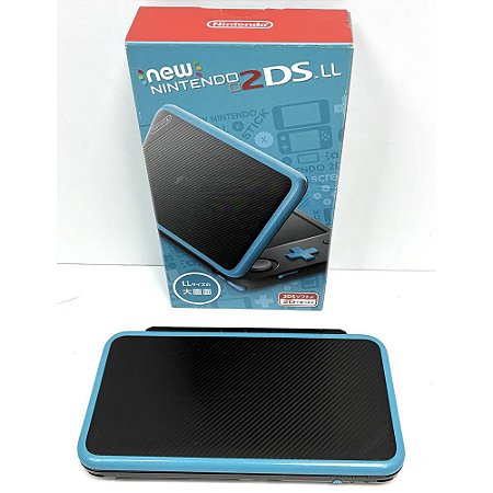 Nintendo New 2DS XL (LL), Black Turquoise, Na Caixa, Original Nintendo (Usado)