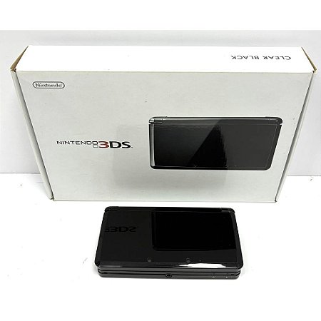 Nintendo 3DS, Clear Black, Na Caixa Seriado, Original Nintendo (Usado)