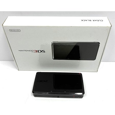 Nintendo 3DS, Clear Black, Na Caixa Seriado, Original Nintendo (Usado)