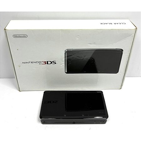 Nintendo 3DS, Clear Black, Na Caixa Seriado, Original Nintendo (Usado)