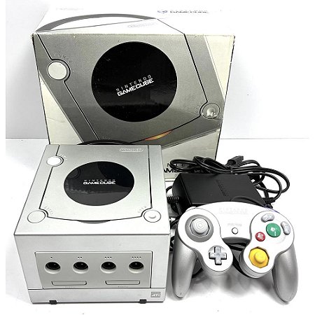 Gamecube Prata, Na Caixa, 1 Controle Original Prata, SD Cheio de Jogos (Usado)