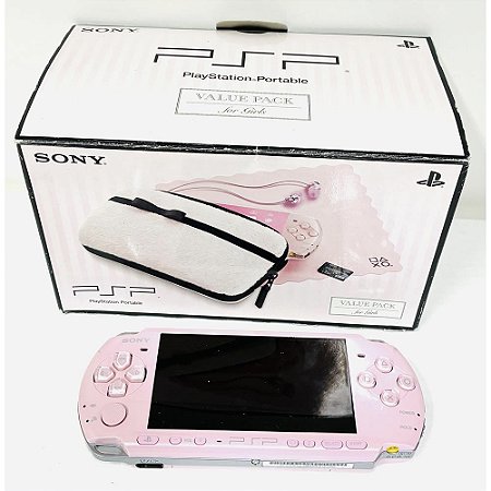 PSP, Blossom Pink, Na Caixa Seriado, Modelo PSP-3000 ZP, Original Sony, Usado