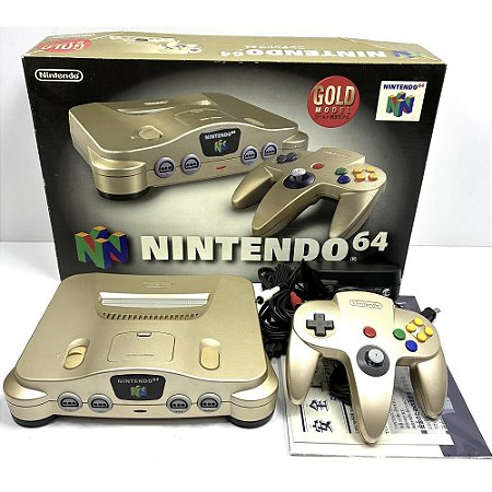 Console Nintendo 64 GOLD, Com 1 Controle Dourado, Na Caixa, Original Nintendo (Usado)