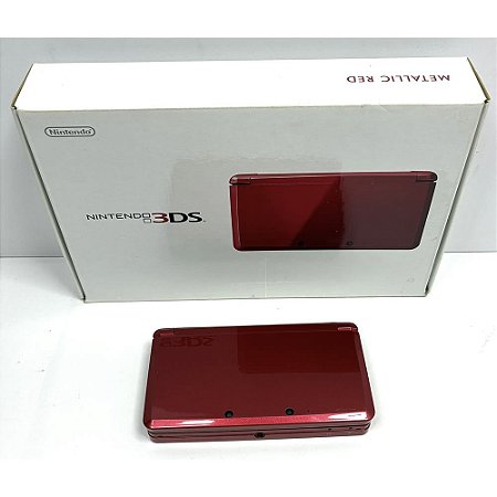 Nintendo 3DS, Metallic Red, Vermelho, Na Caixa Seriado, Original Nintendo (Usado)