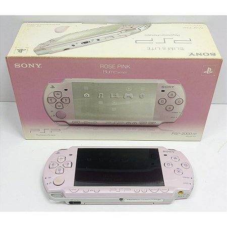 PSP, Rose Pink, Na Caixa Seriado, Modelo PSP-2000 RP, Original Sony, Usado
