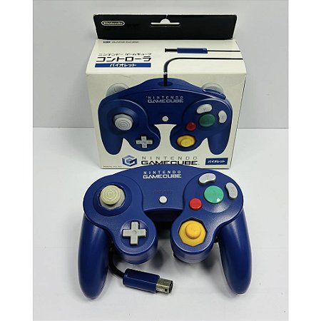 Controle Gamecube Violeta na Caixa, Original, Nintendo (Usado)