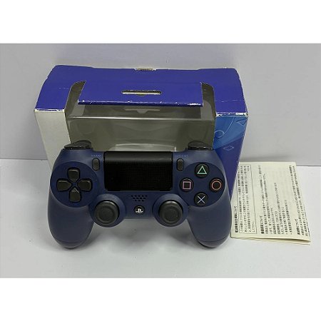 Controle Playstation 4 Midnight Blue com cx , DualShock 4, Original Sony (Usado)