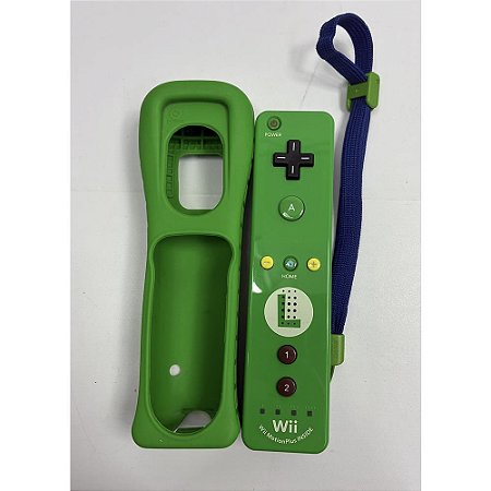 Controle Wii Remote Plus, Luigi Edition, para Wii e Wii U, Original Nintendo (Usado)