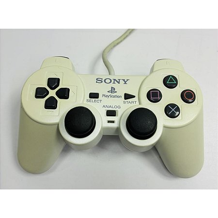 Controle Playstation 2, Branco Perolado, PS2, Original Sony (Usado)