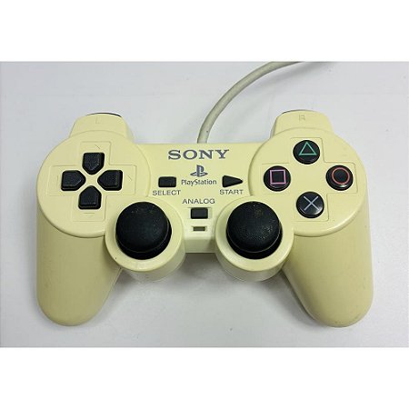 Controle Playstation 2, Branco, PS2, Original Sony (Usado)