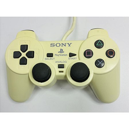 Controle Playstation 2, Branco, PS2, Original Sony (Usado)