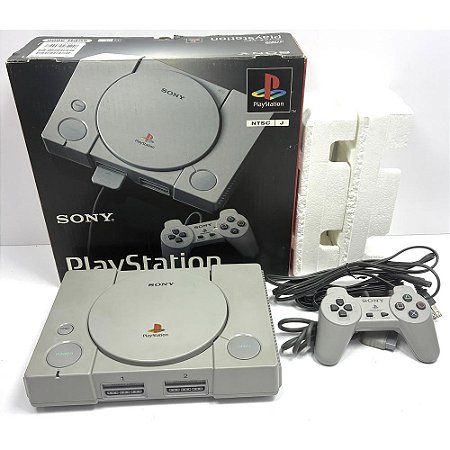 PlayStation 1, Na Caixa Seriado, 1 Controle, Saída Av Nativa, Modelo SCPH-3000, PS1, (Usado)